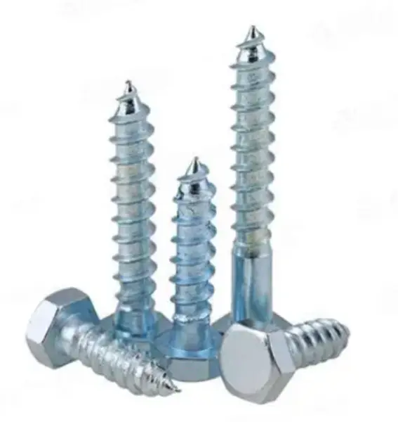 DIN571 șurub pentru lemn cu cap hexagonal din oțel carbon placat cu zinc