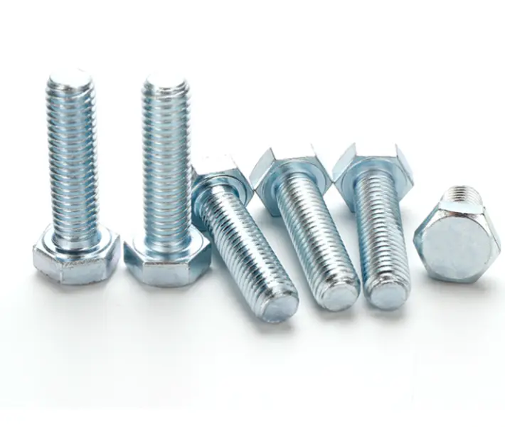 DIN933 șurub hexagonal din oțel carbon placat cu zinc