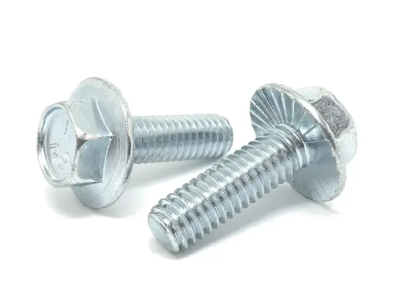 Șurub anti-slăbire cu flanșă hexagonală zimțată din oțel carbon galvanizat