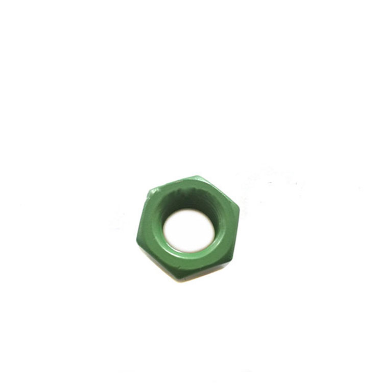 Piuliță hexagonală din oțel inoxidabil DIN934, acoperită cu teflon PTFE Xylan 1070 verde